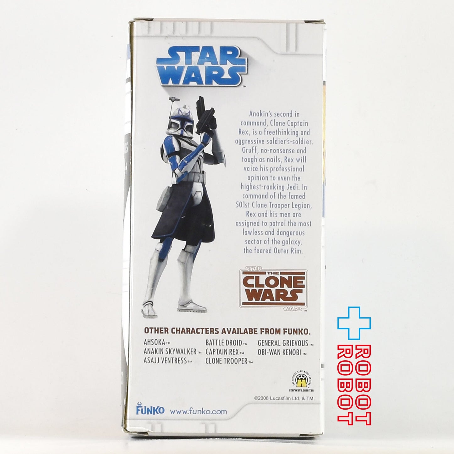 ファンコ スター・ウォーズ キャプテンレックス ワッキーワブラー ボブルヘッドフィギュア 箱入り クローン・ウォーズ