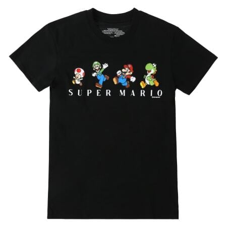 スーパーマリオ キャラクター グラフィック ブラック Tシャツ Lサイズ