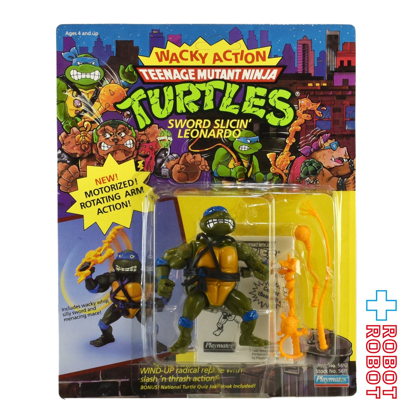 プレイメイツ ニンジャ・タートルズ ワッキーアクション ソードスライシン レオナルド アクションフィギュア 未開封