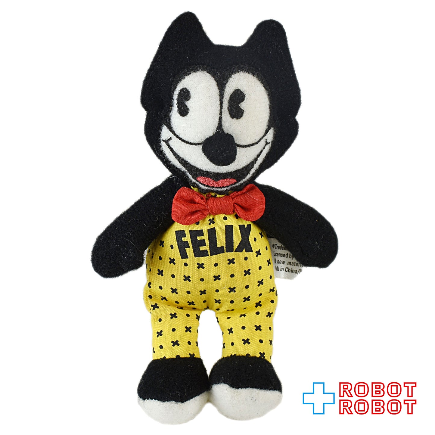 ウェンディーズ フィリックス・ザ・キャット 黄色カバーオール マスコットぬいぐるみ人形 ミールトイ 1996 デターマインド社 袋入未開封