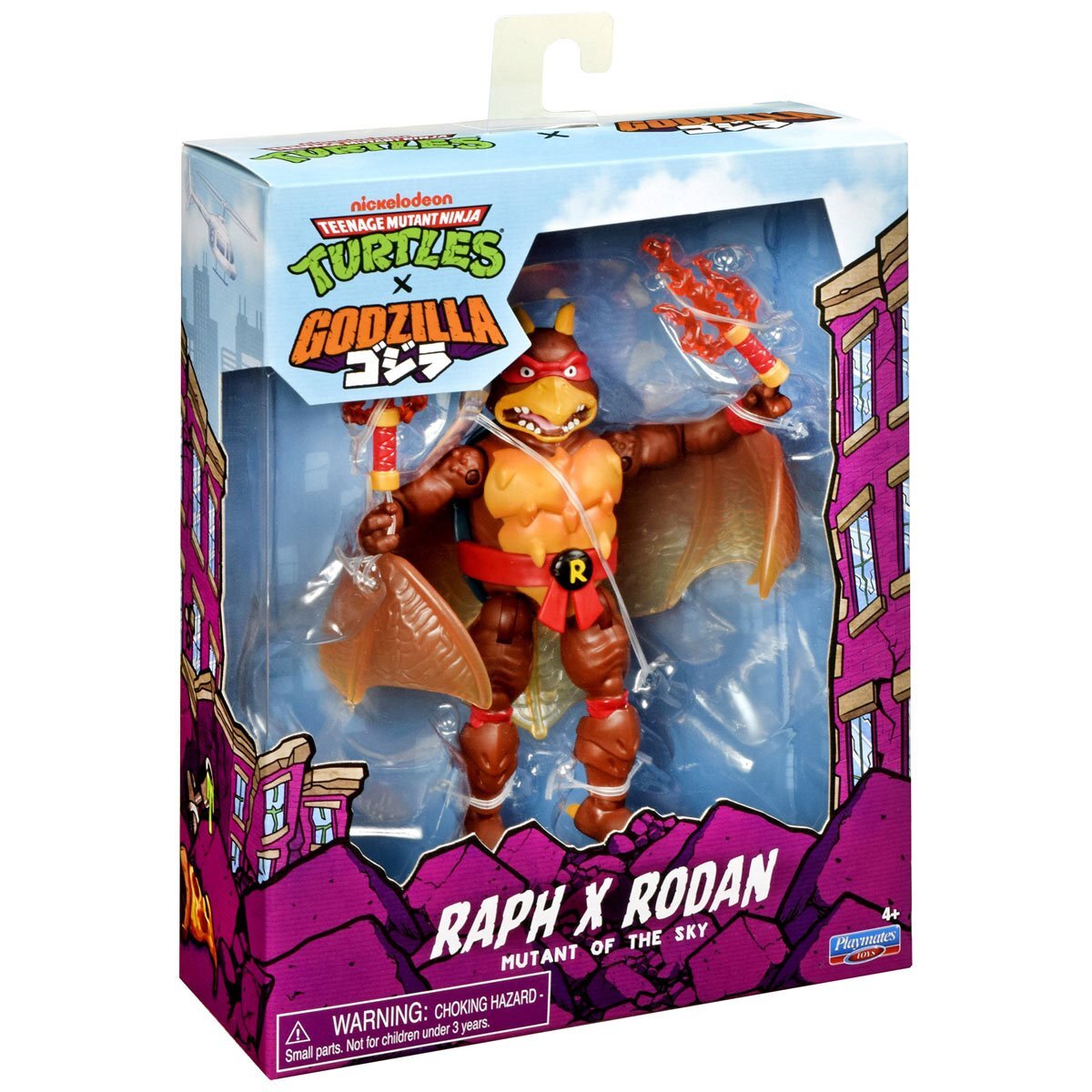 プレイメイツ ティーンエイジ・ミュータント・ニンジャ・タートルズ TMNT x ゴジラ ウェーブ1 ラファエロ as ラドン アクションフィギュア 未開封
