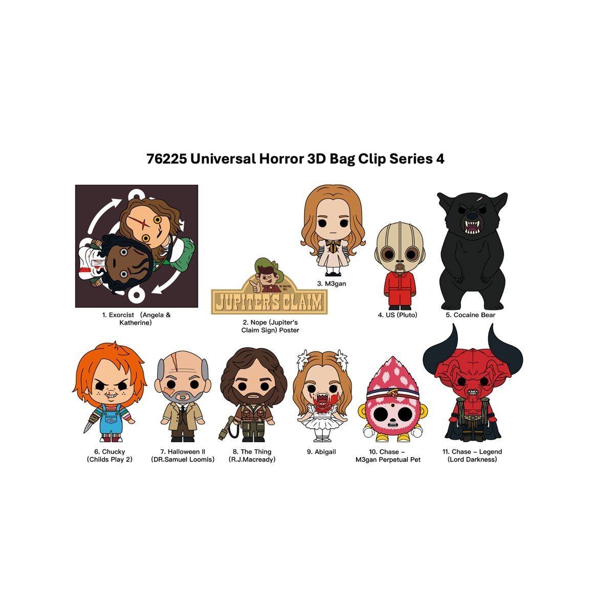 モノグラム フィギュラル バッグ クリップ ユニバーサルホラー シリーズ4 1パック 未開封