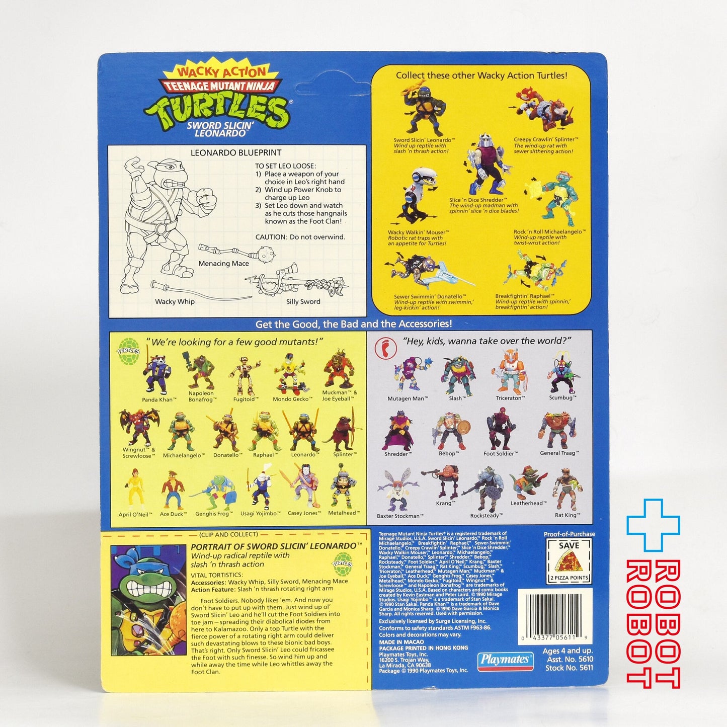 プレイメイツ ニンジャ・タートルズ ワッキーアクション ソードスライシン レオナルド アクションフィギュア 未開封