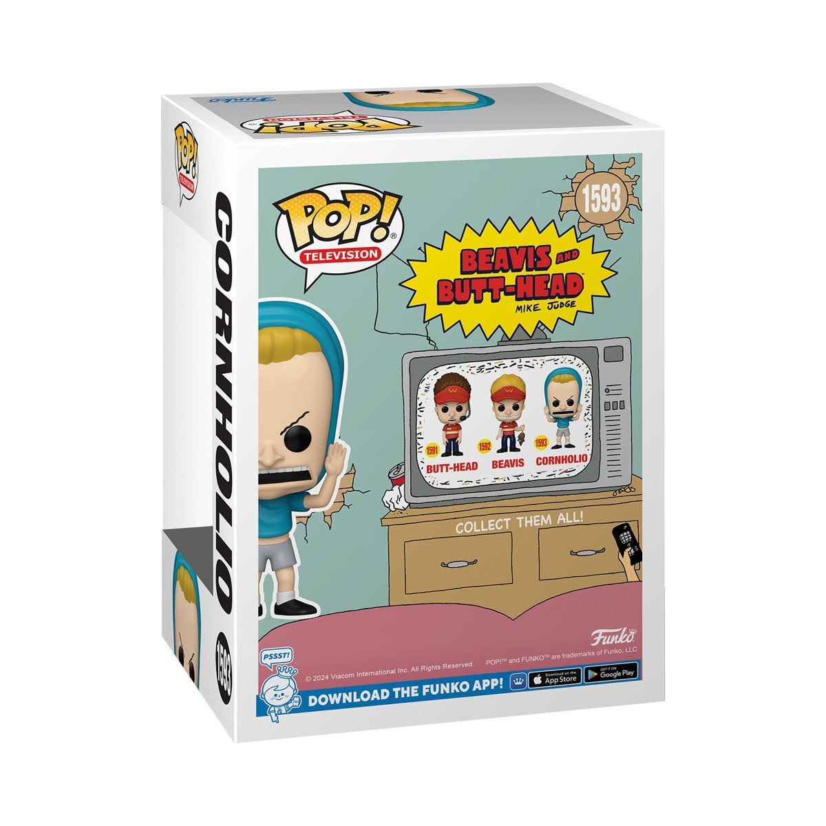 ファンコ POP! テレビジョン 1593 ビーバス & バットヘッド コーンホリオ ビニールフィギュア 箱入未開封