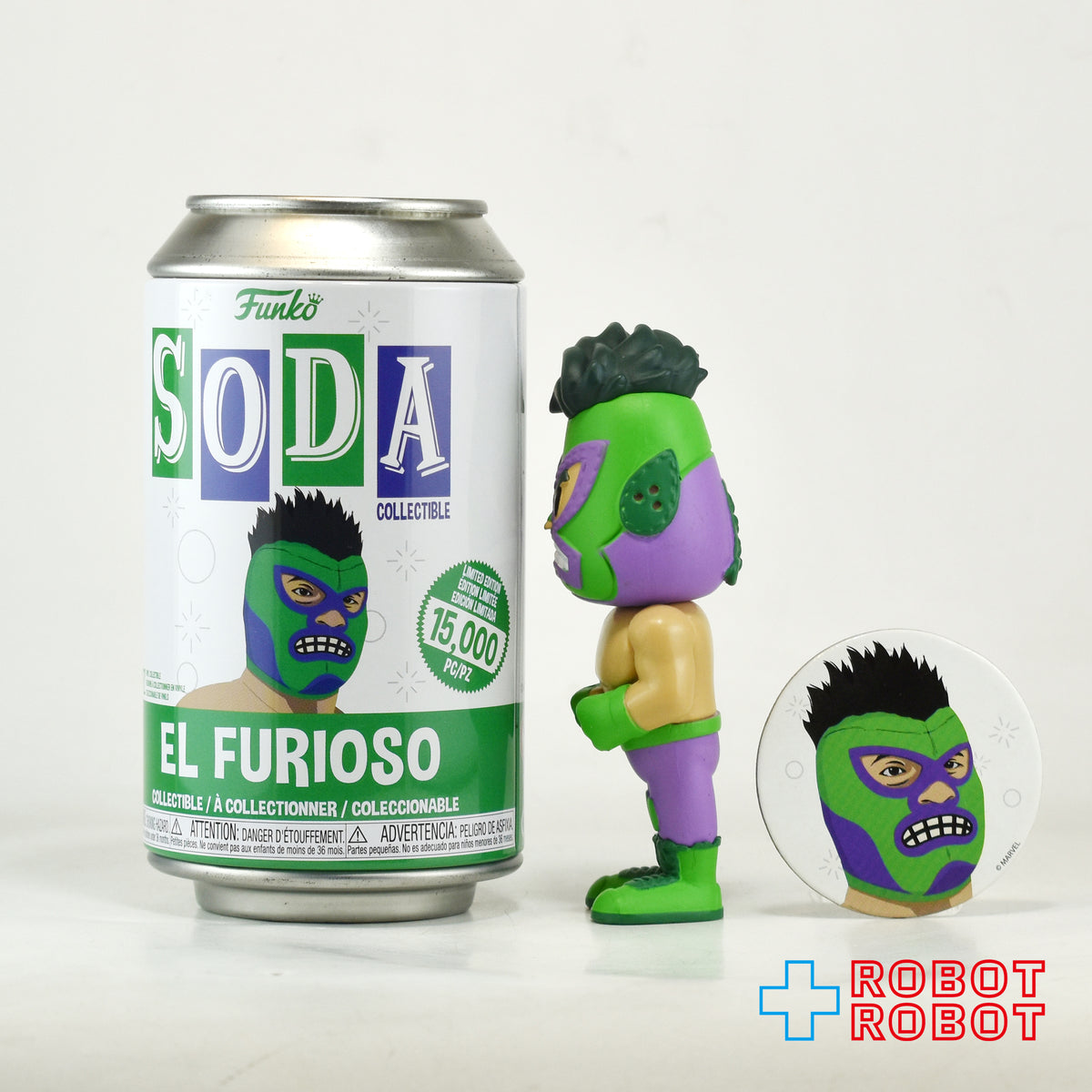 ファンコ SODA ソーダ缶 マーベル × ルチャ・リブレ エル・フリオソ (ハルク) ビニールフィギュア