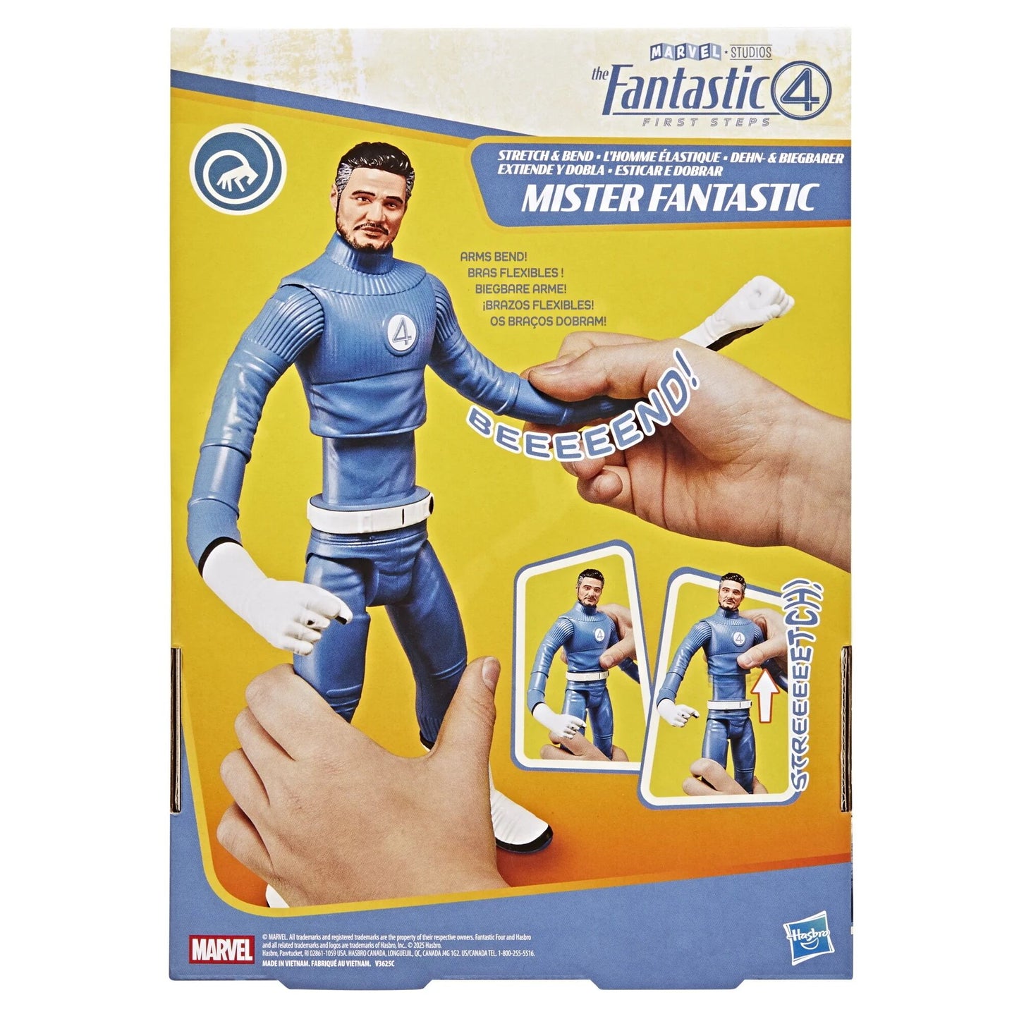 ハズブロ マーベル ファンタスティック4 ファーストステップ ミスター・ファンタスティック ストレッチ & ベンド アクションフィギュア 箱入