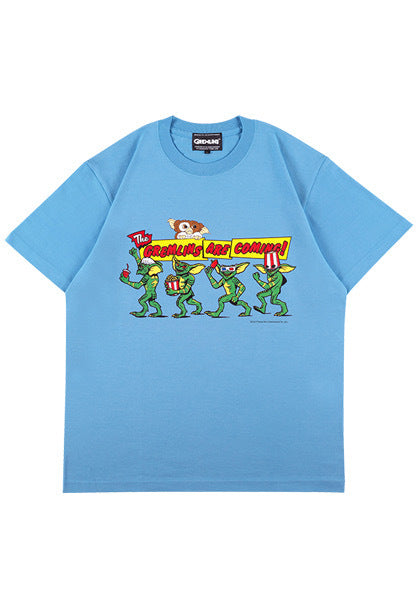メディコム・トイ MLE グレムリン GREMLINS ARE COMING! サックスブルー Tシャツ 紙タグ付き