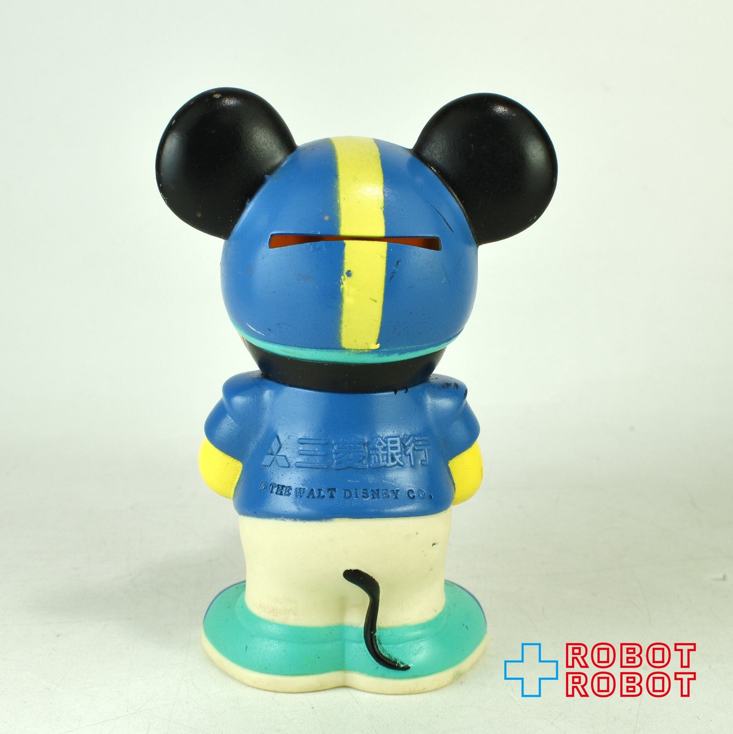 三菱銀行 ディズニー ミッキーマウス アメフト ソフビ貯金箱