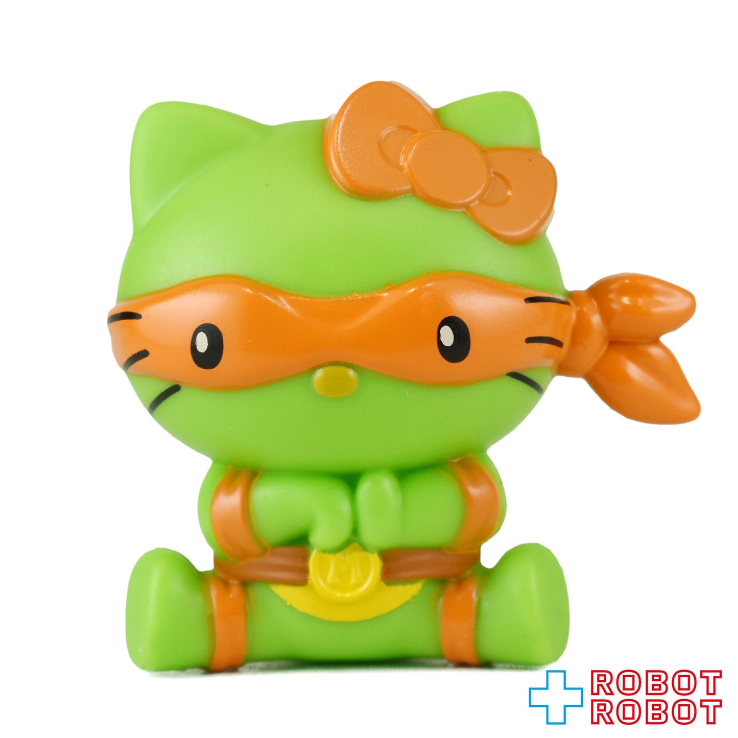 マクドナルド ハローキティ&フレンズ × タートルズ ハローキティ × ミケランジェロ フィギュア ハッピーミールトイ 2025 カード付き アメリカ限定 日本未発売