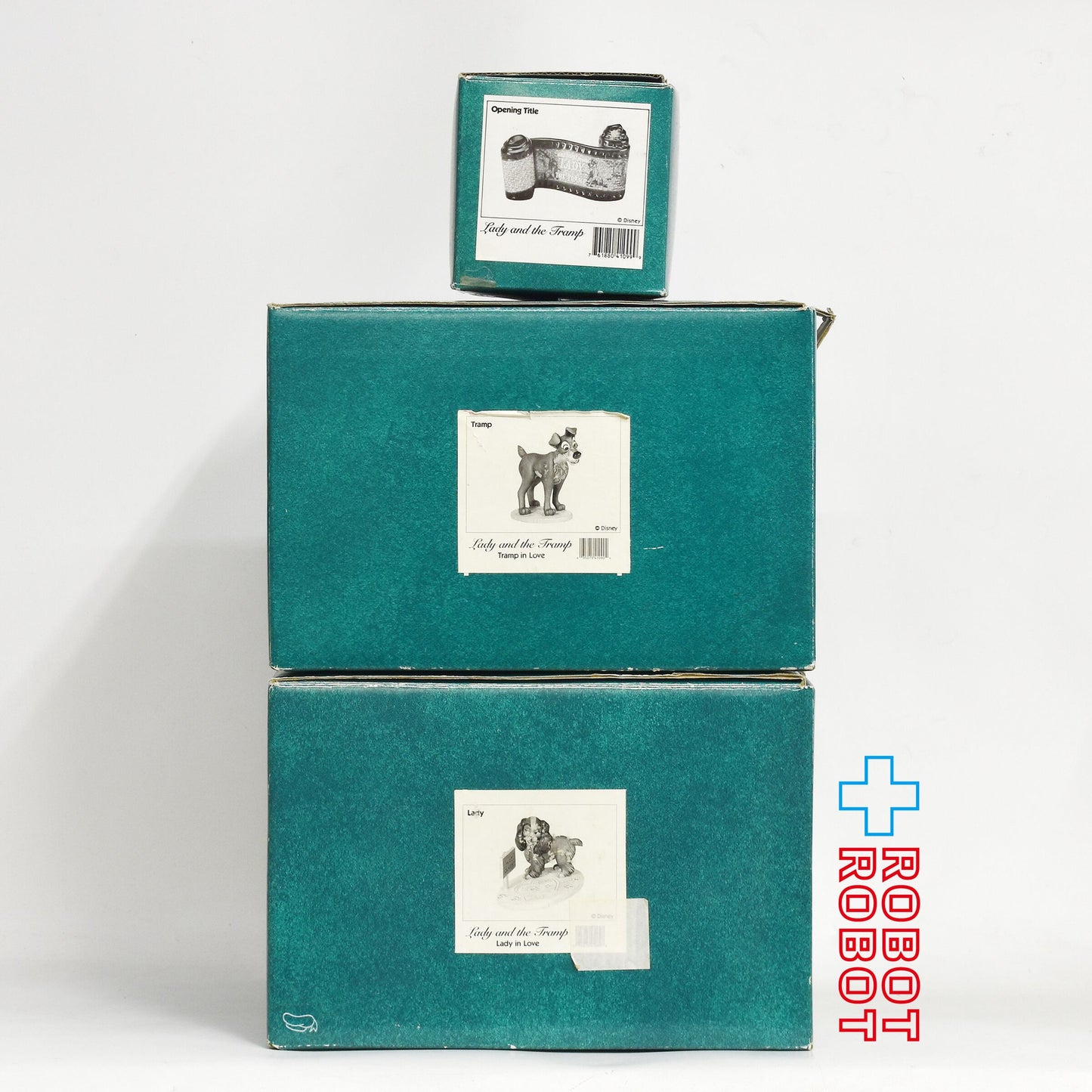 ディズニー WDCC わんわん物語 レディ& トランプ  トランプ・イン・ ラブ レディ・イン・ラブ フィルム付き 箱付き ※難あり