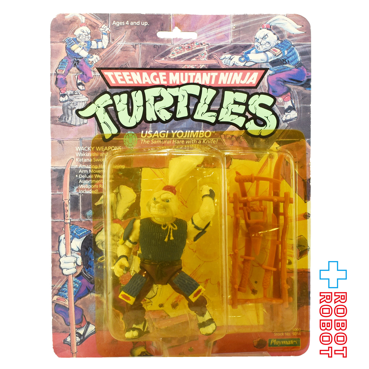 プレイメイツ タートルズ TMNT ウサギ・ヨージンボー 19バック 4インチ アクションフィギュア 1989 未開封