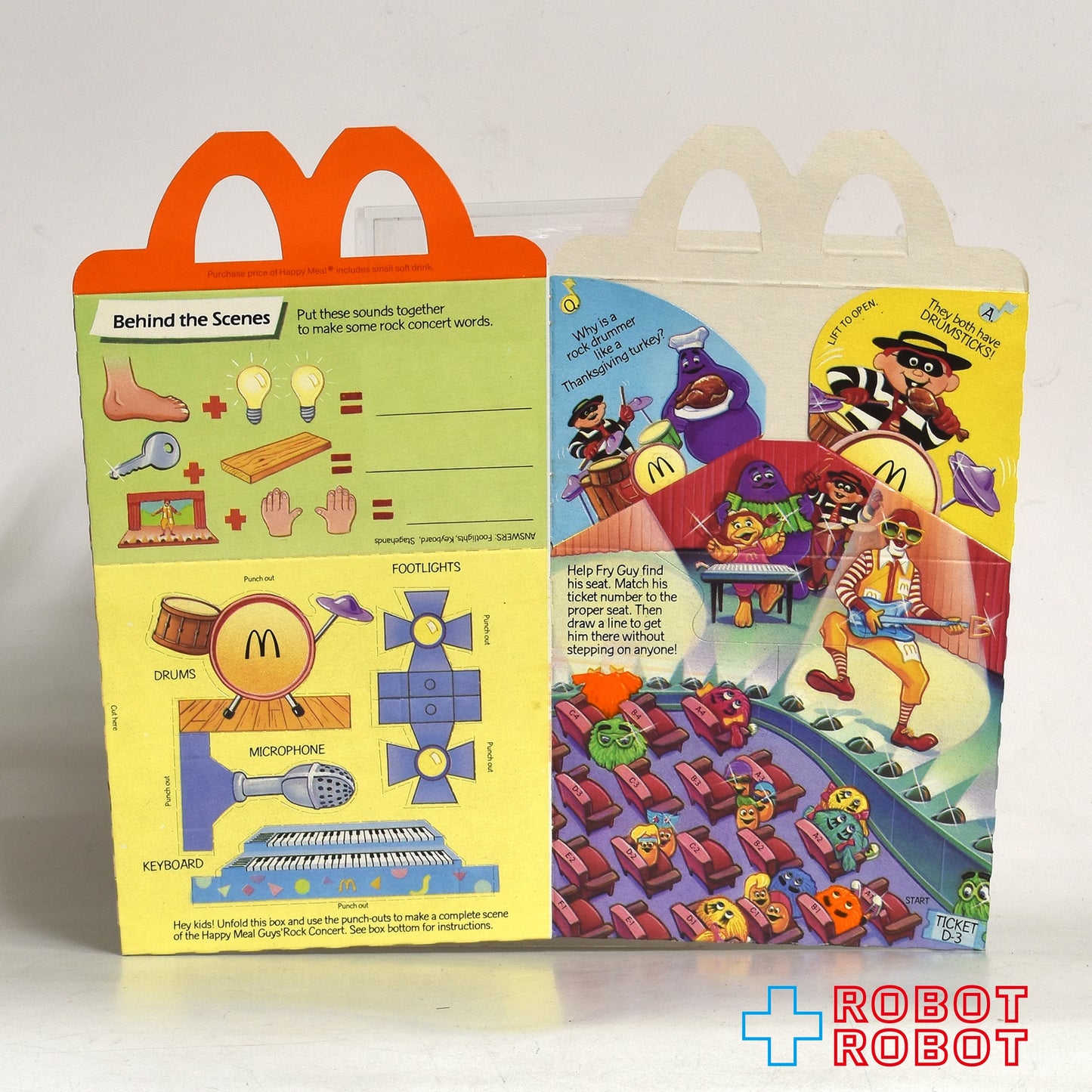 マクドナルド ハッピーセット空箱 フィッシャー・プライス ファン・ウィズ・フード ” イン・コンサート ” 1989