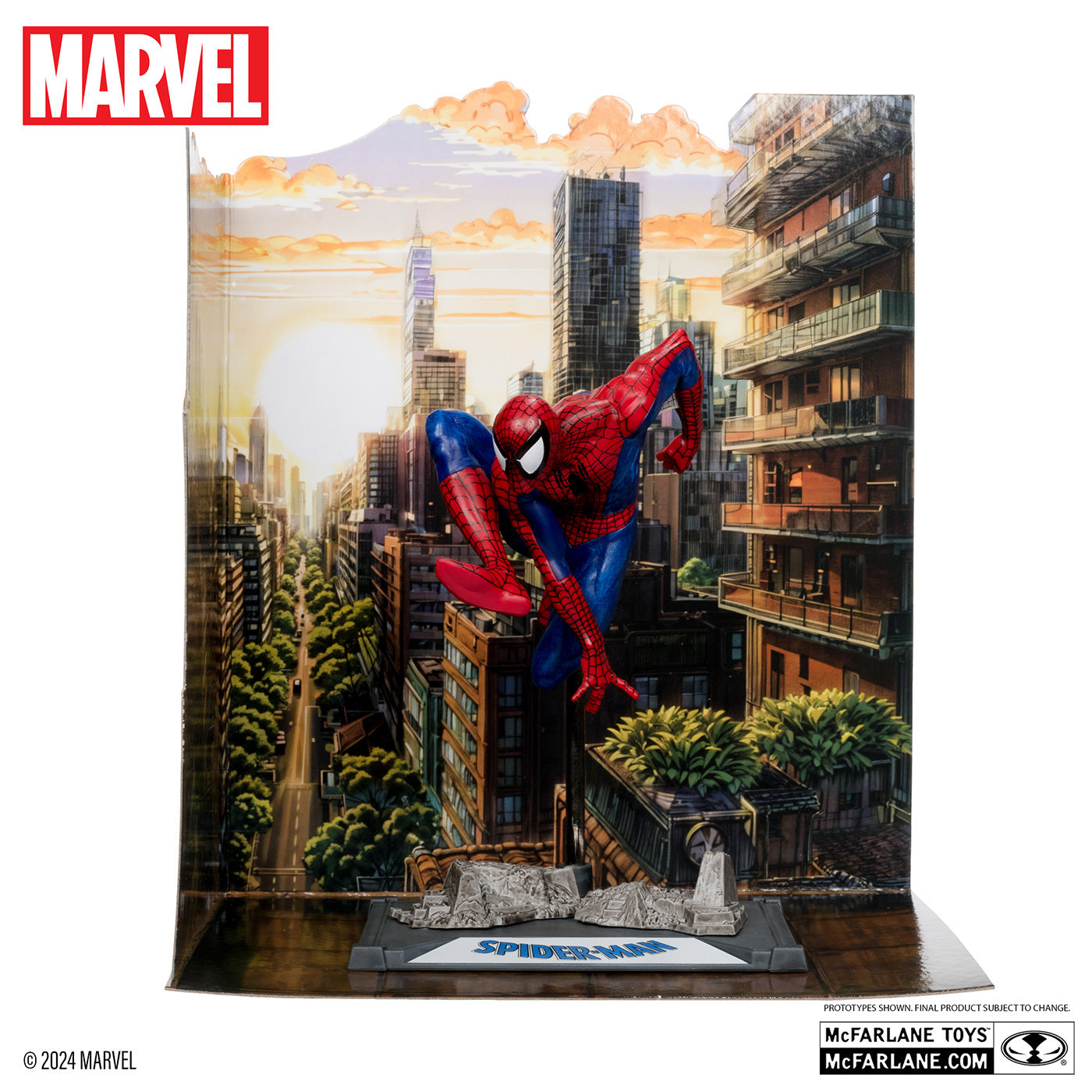 マクファーレン・トイズ マーベル シーン・フィギュア #001 スパイダーマン トッド・マクファーレン・トイズ スパイダーマン Vol.1 #6 1/10 スタチューフィギュア 未開封