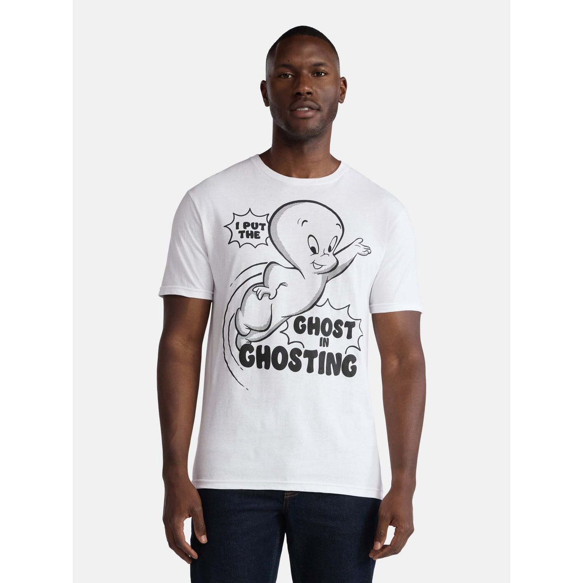 キャスパー I PUT IN GHOST IN GHOSTING グラフィック Tシャツ ホワイト L