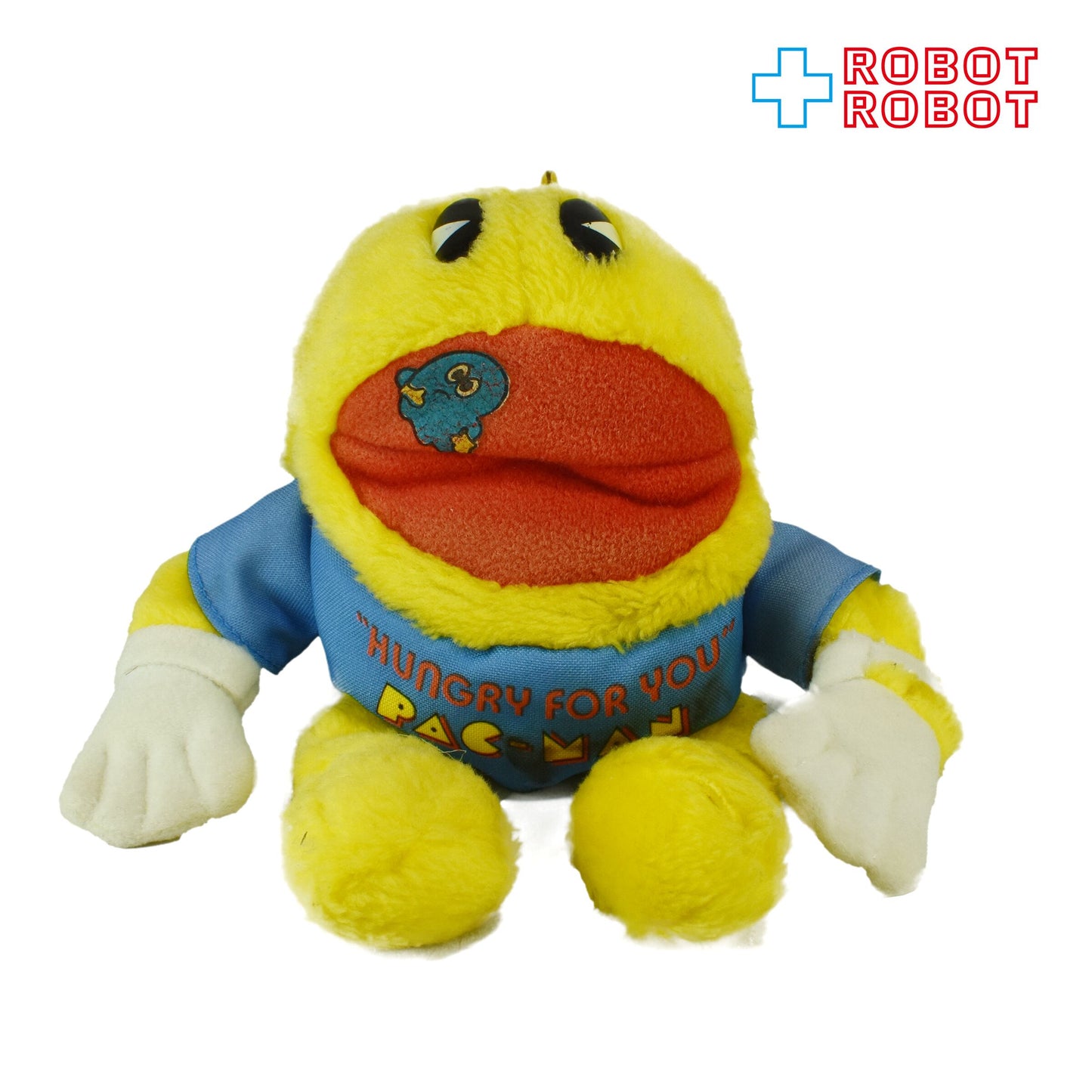 （専用）ニッカーボッカー パックマン 水色シャツ ハングリーフォーユウ ぬいぐるみ人形 1980's ※汚れ