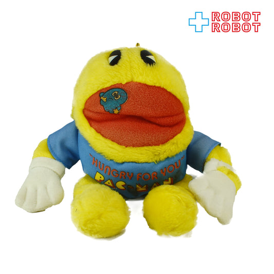 （専用）ニッカーボッカー パックマン 水色シャツ ハングリーフォーユウ ぬいぐるみ人形 1980's ※汚れ