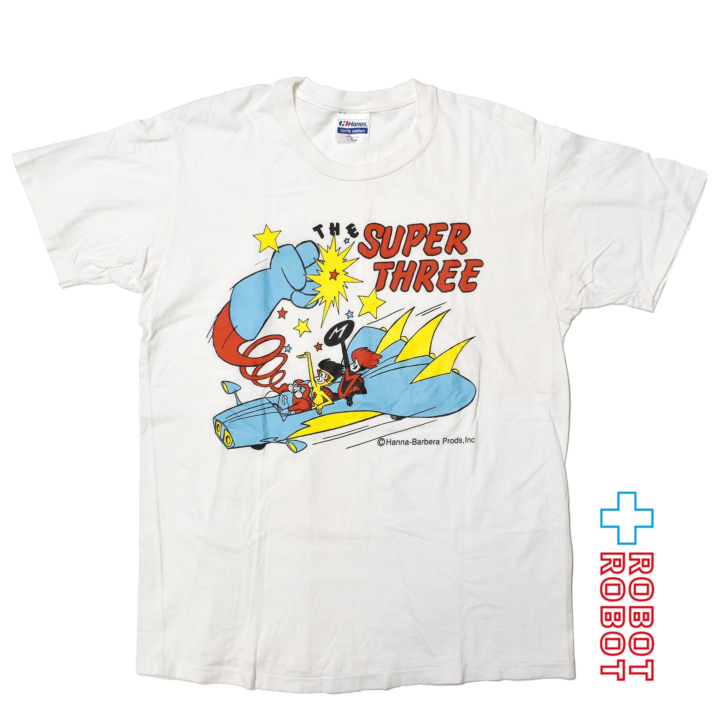 ヘインズ ハンナ・バーベラ ザ・インポッシブルズ スーパースリー USA製 Tシャツ 90s Lサイズ
