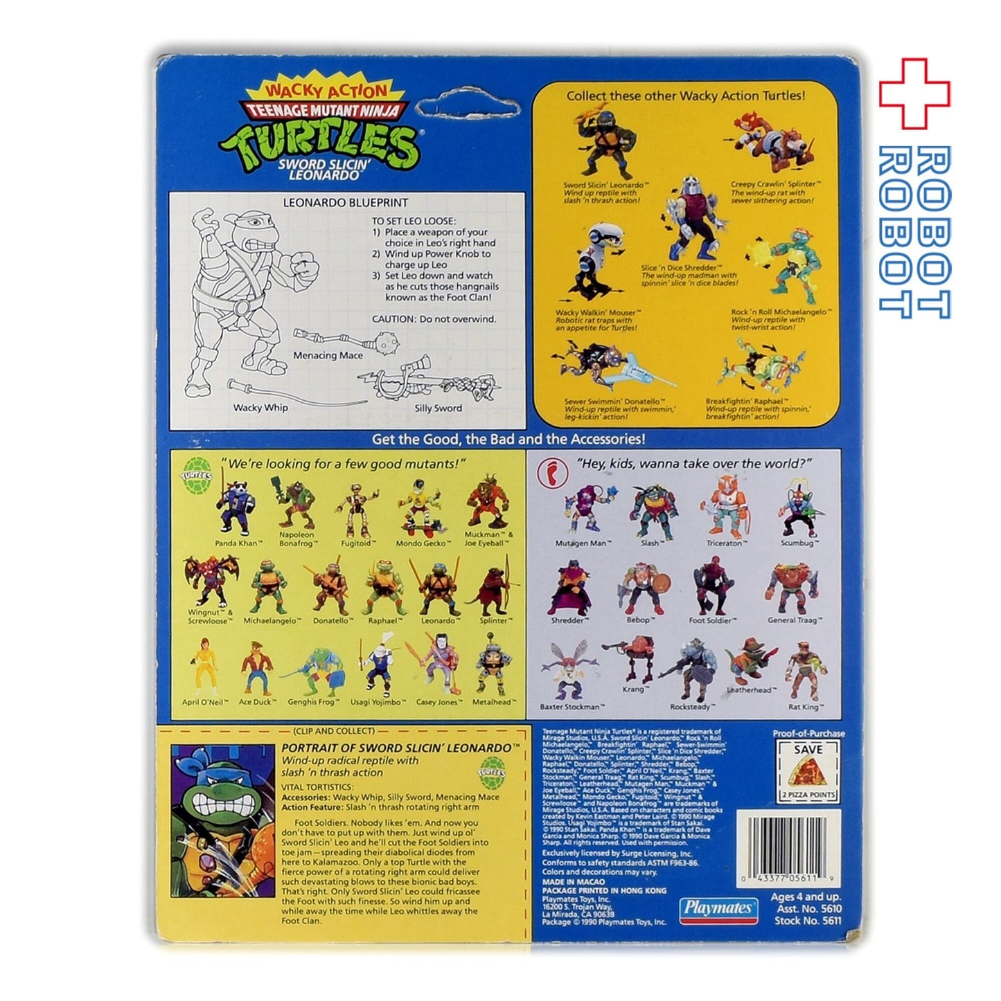 プレイメイツ ニンジャ・タートルズ ワッキーアクション ソードスライシン レオナルド アクションフィギュア 未開封
