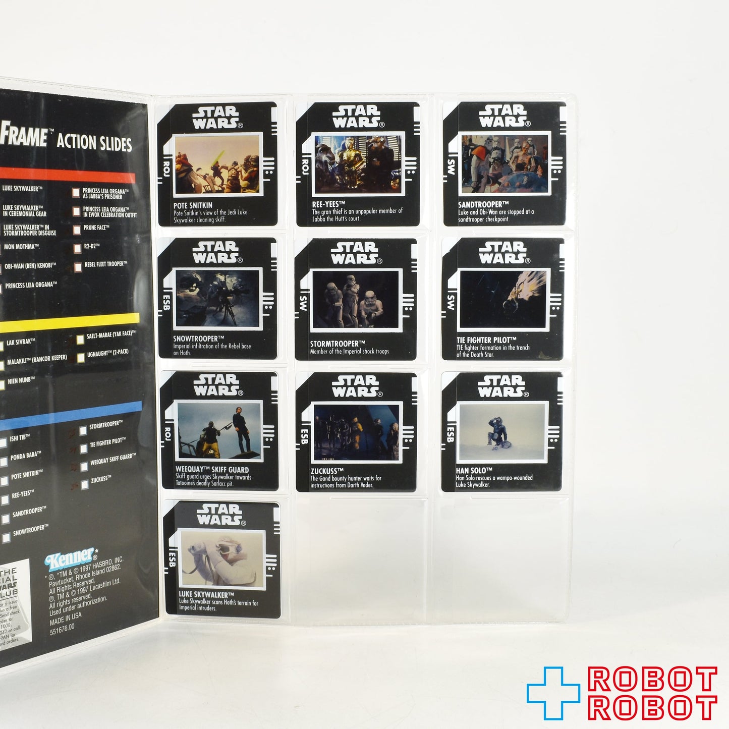 スター・ウォーズ POTF2 FF フリーズフレーム スライドビューワー ルークの双眼鏡 + スライド58種 w/ホルダーケース