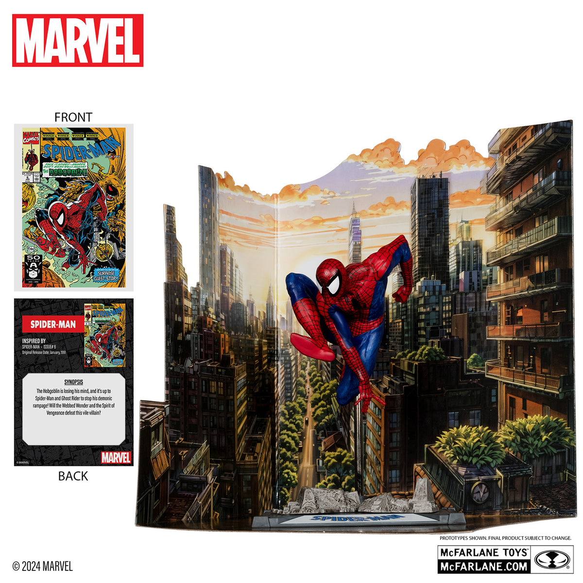 マクファーレン・トイズ マーベル シーン・フィギュア #001 スパイダーマン トッド・マクファーレン・トイズ スパイダーマン Vol.1 #6 1/10 スタチューフィギュア 未開封