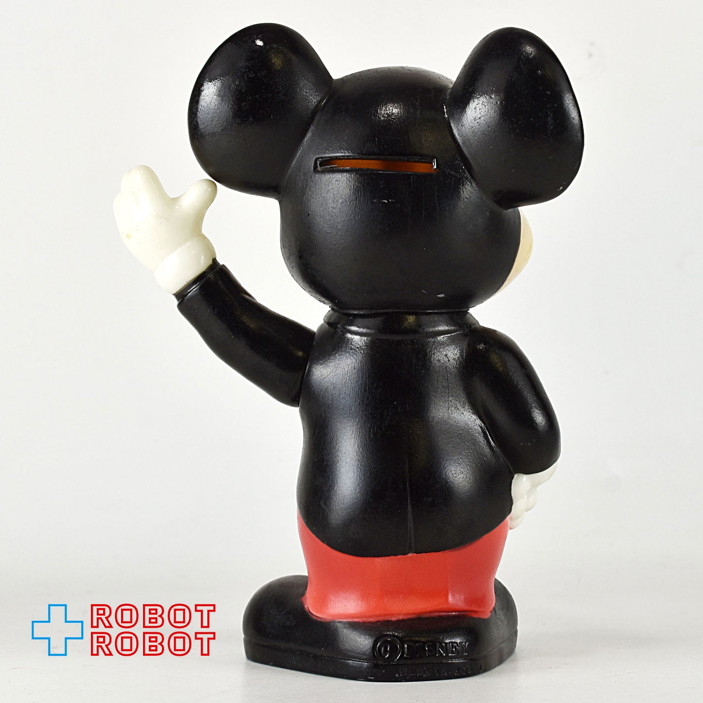 ディズニー ミッキーマウス タキシード 左手上げ ソフビ貯金箱  メイドインコリア