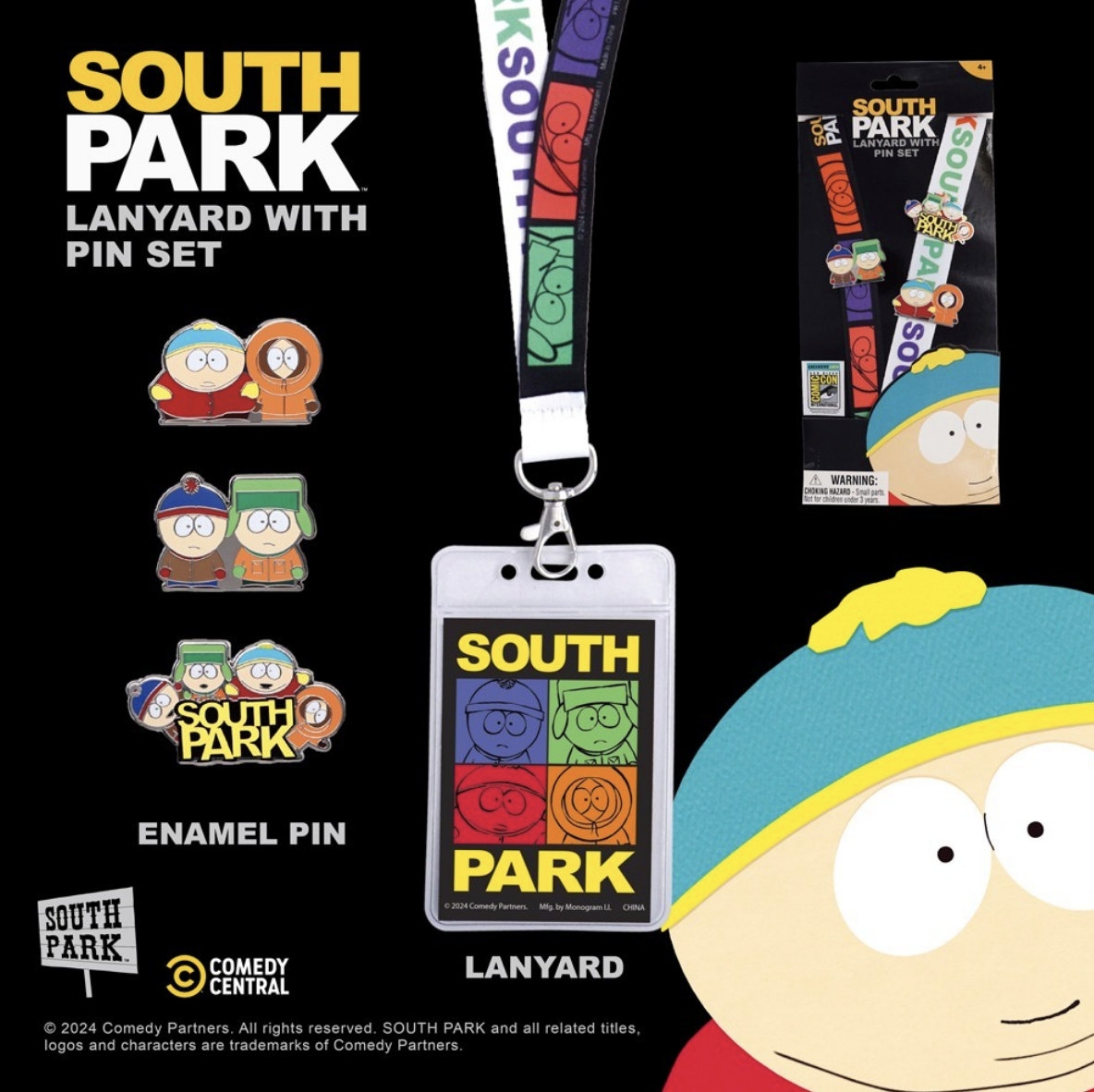 コメディ・セントラル サウスパーク ランヤードwith ピンズ ネックストラップ SDCC 2024 限定 未開封