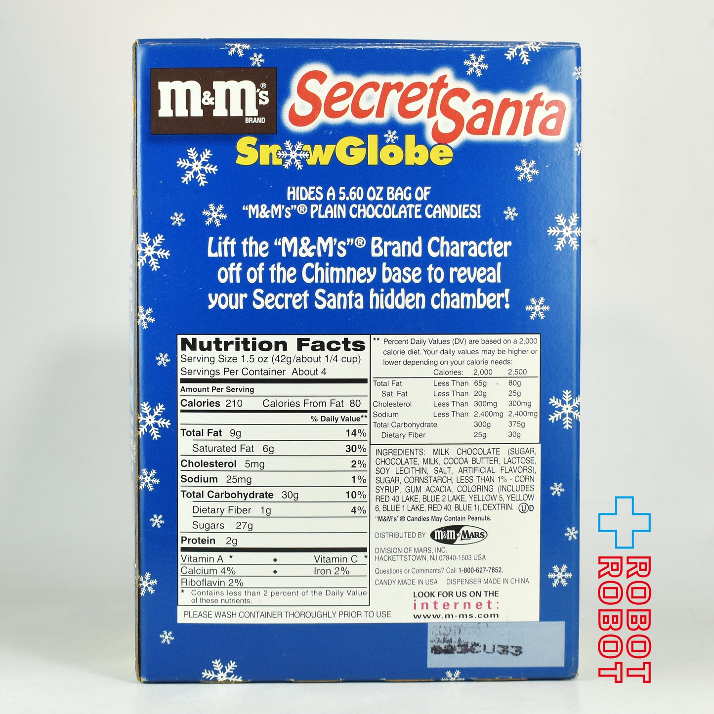 M&M's プラスチックケース サンタクロースのスノードーム エムアンドエムズ 箱付き 企業物 箱付き