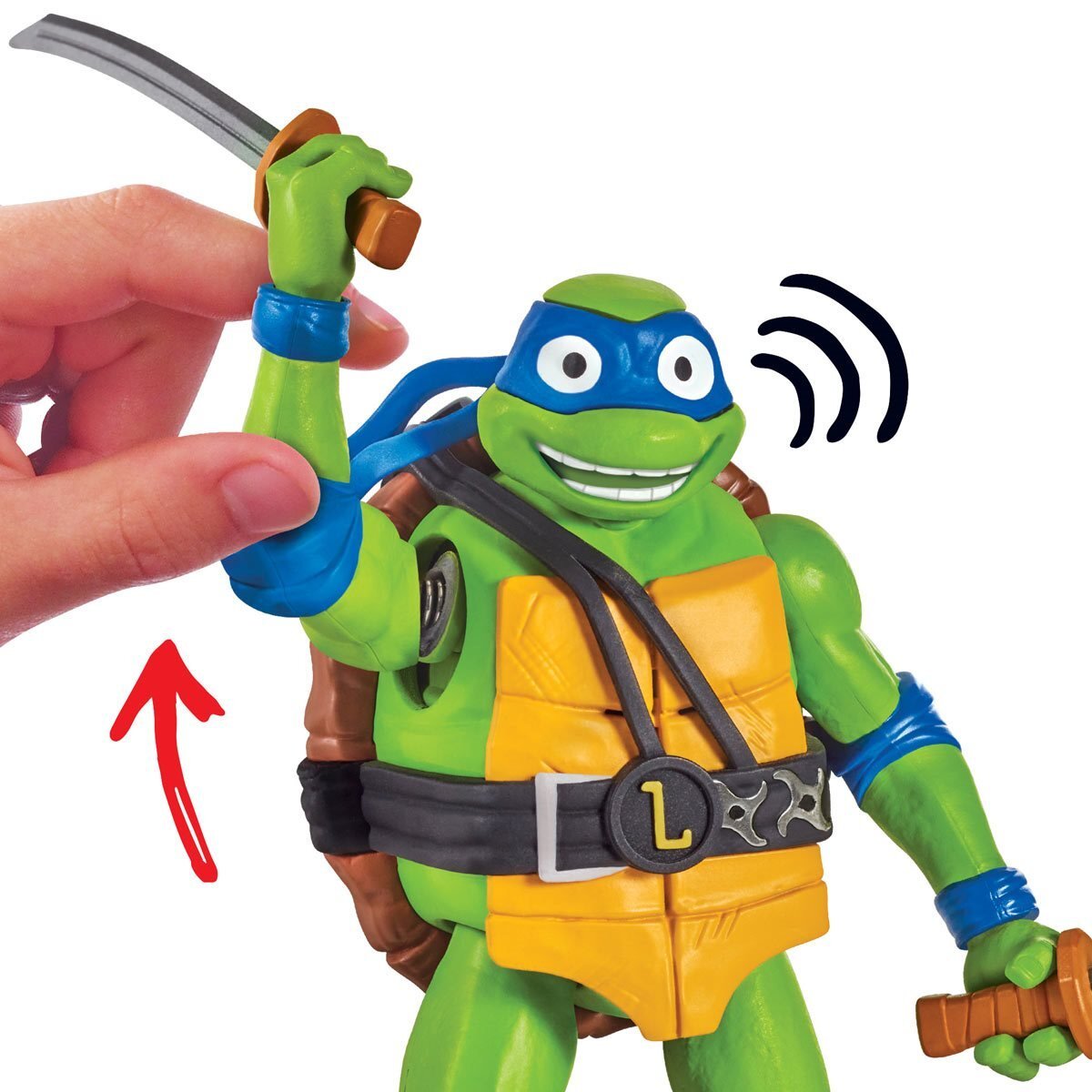 プレイメイツ タートルズ ミュータント・パニック！TMNTデラックス ニンジャ・シャウト レオナルド 5.5インチ サウンドフィギュア 未開封
