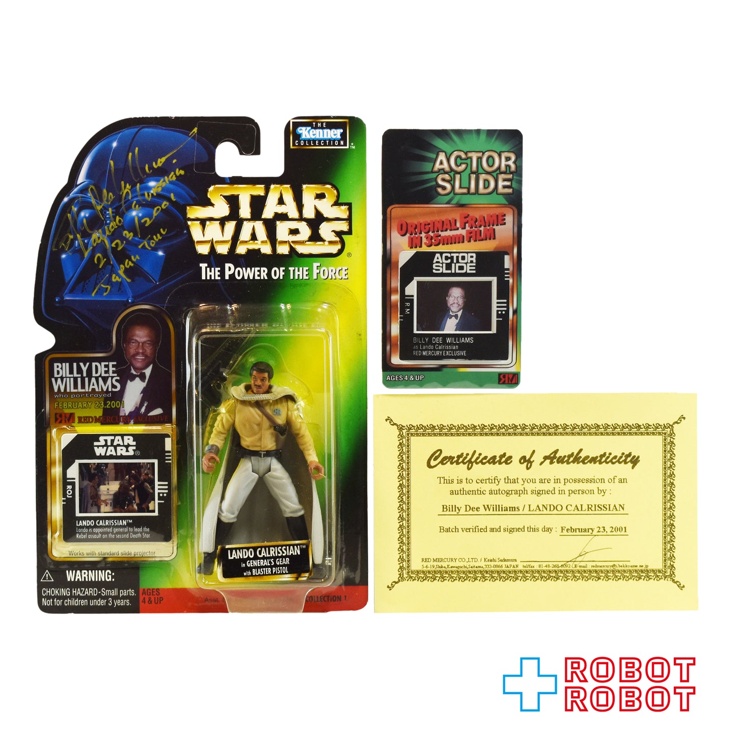 スター・ウォーズ POTF2 FF フリーズフレーム ランド・カルリジアン 将軍 / ビリー・ディー・ウィリアムズ氏 サイン入り 保証書付 3.75インチ アクションフィギュア 未開封