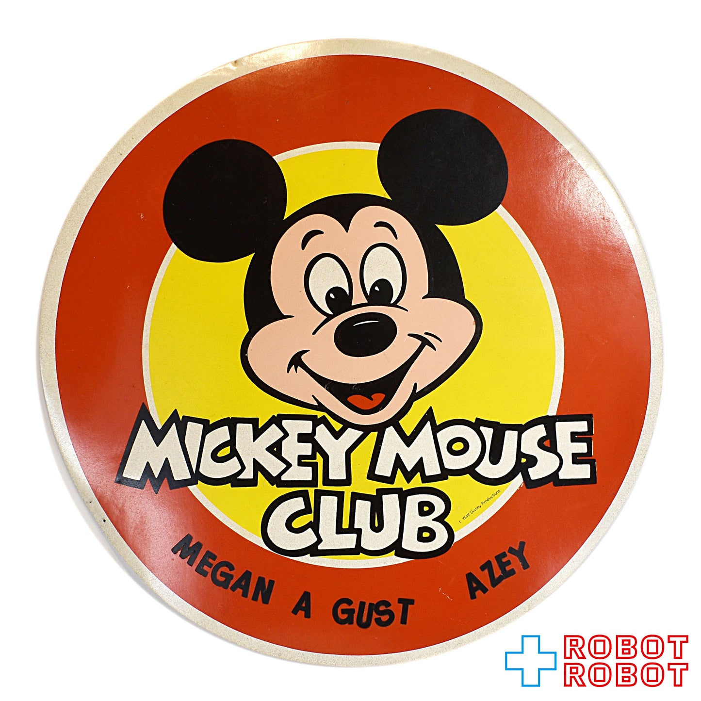 ディズニー  ミッキーマウス クラブ 円形 ビニール ランチョンマット「MEGAN A GUST AZEY」