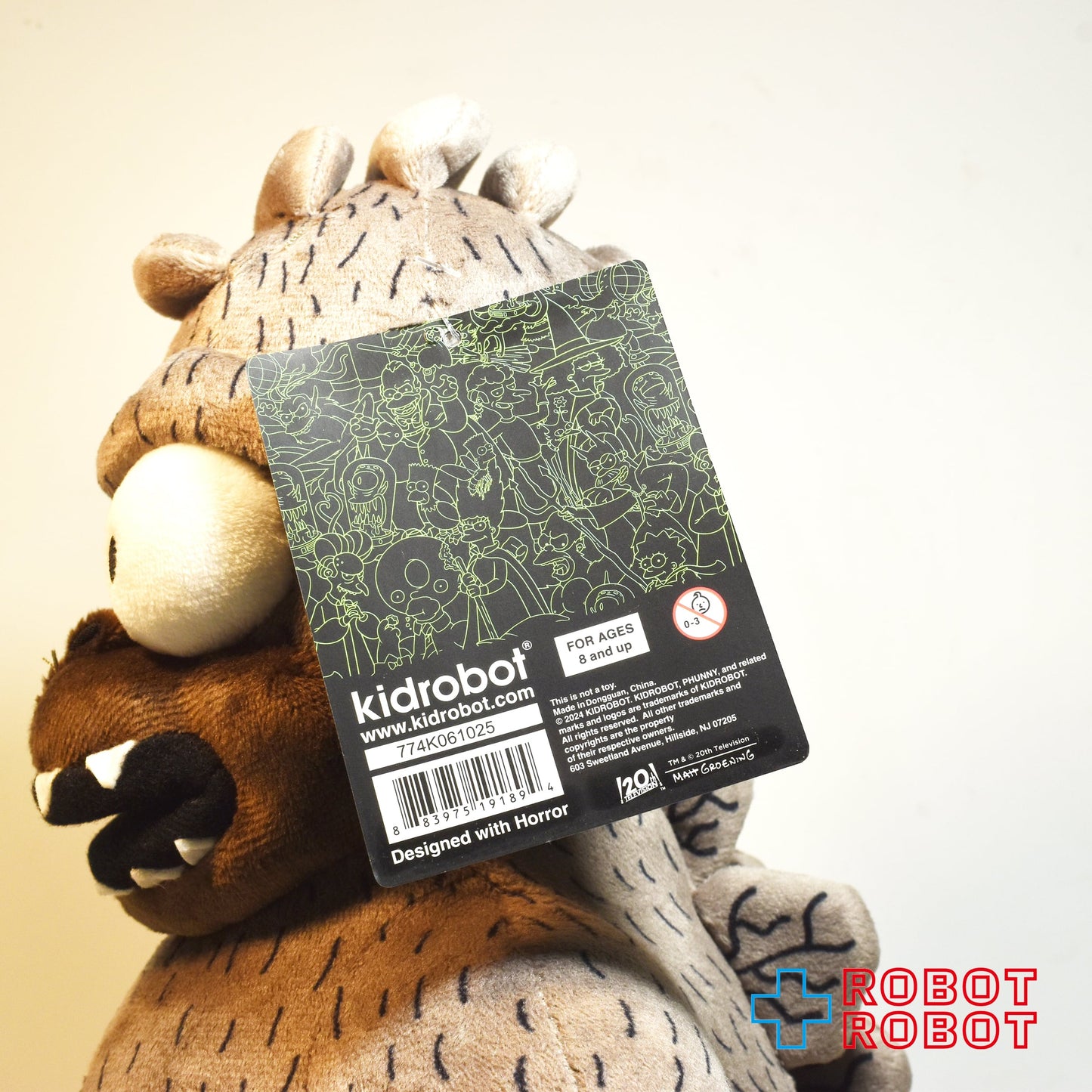 キッドロボットシンプソンズ シンプソンズ テラーハウス・オブ・ホラー ホーマージラ プラッシュ 紙タグ付き