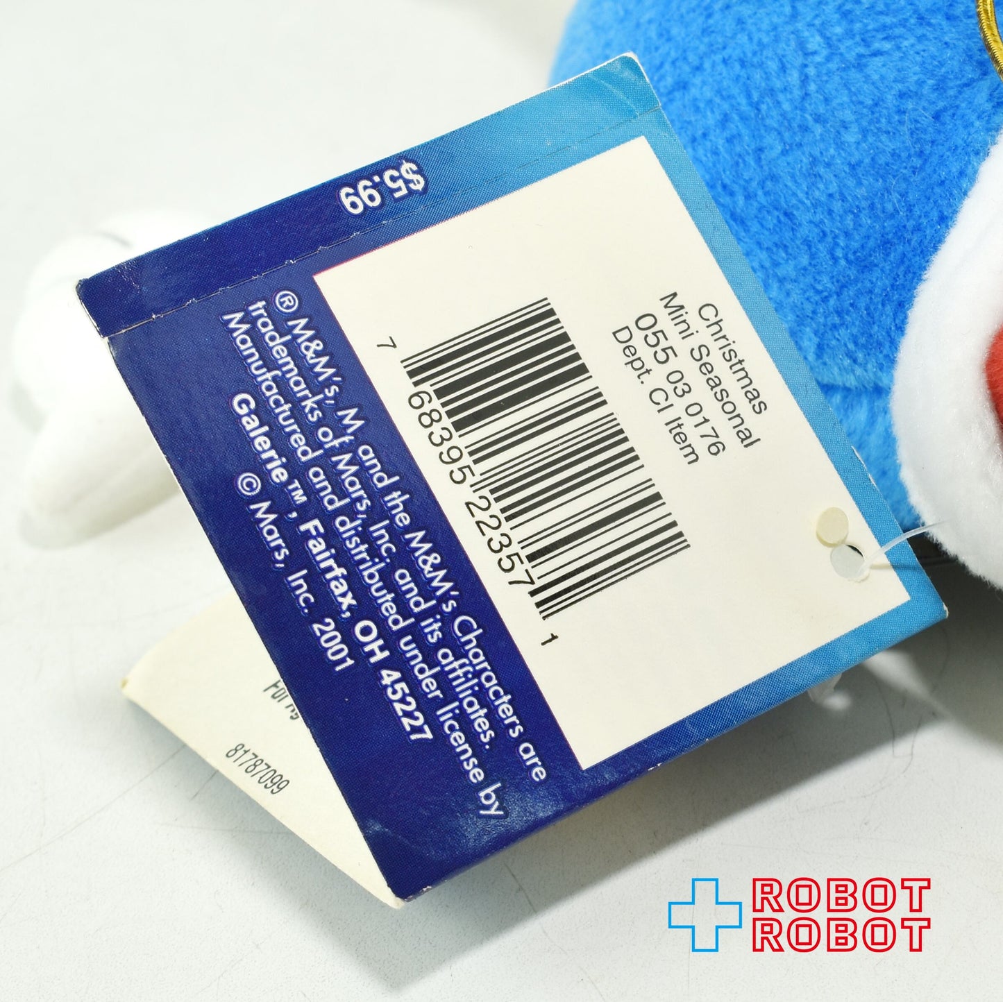 M&M's クリスマス ブルー エムアンドエムズ ぬいぐるみ人形 紙タグ付き