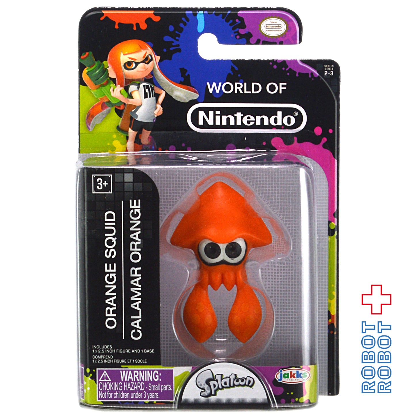 ※パッケージダメージ：ワールドオブニンテンドー series 2-3 スプラトゥーン / イカ (オレンジ) 2.5インチ アクションフィギュア 未開封
