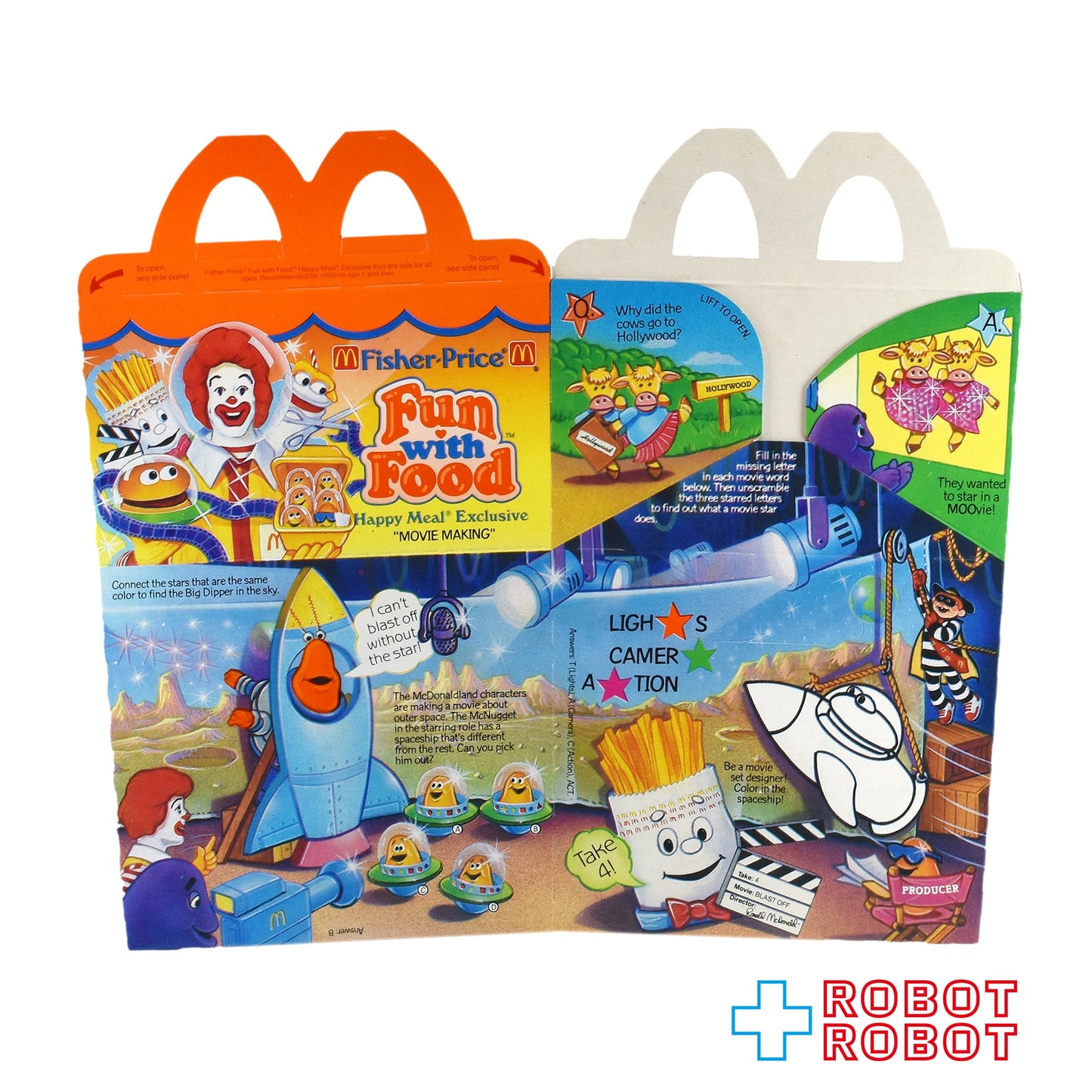 マクドナルド ハッピーセット空箱 フィッシャー・プライス ファン・ウィズ・フード ” ムービー・メイキング ” 1989