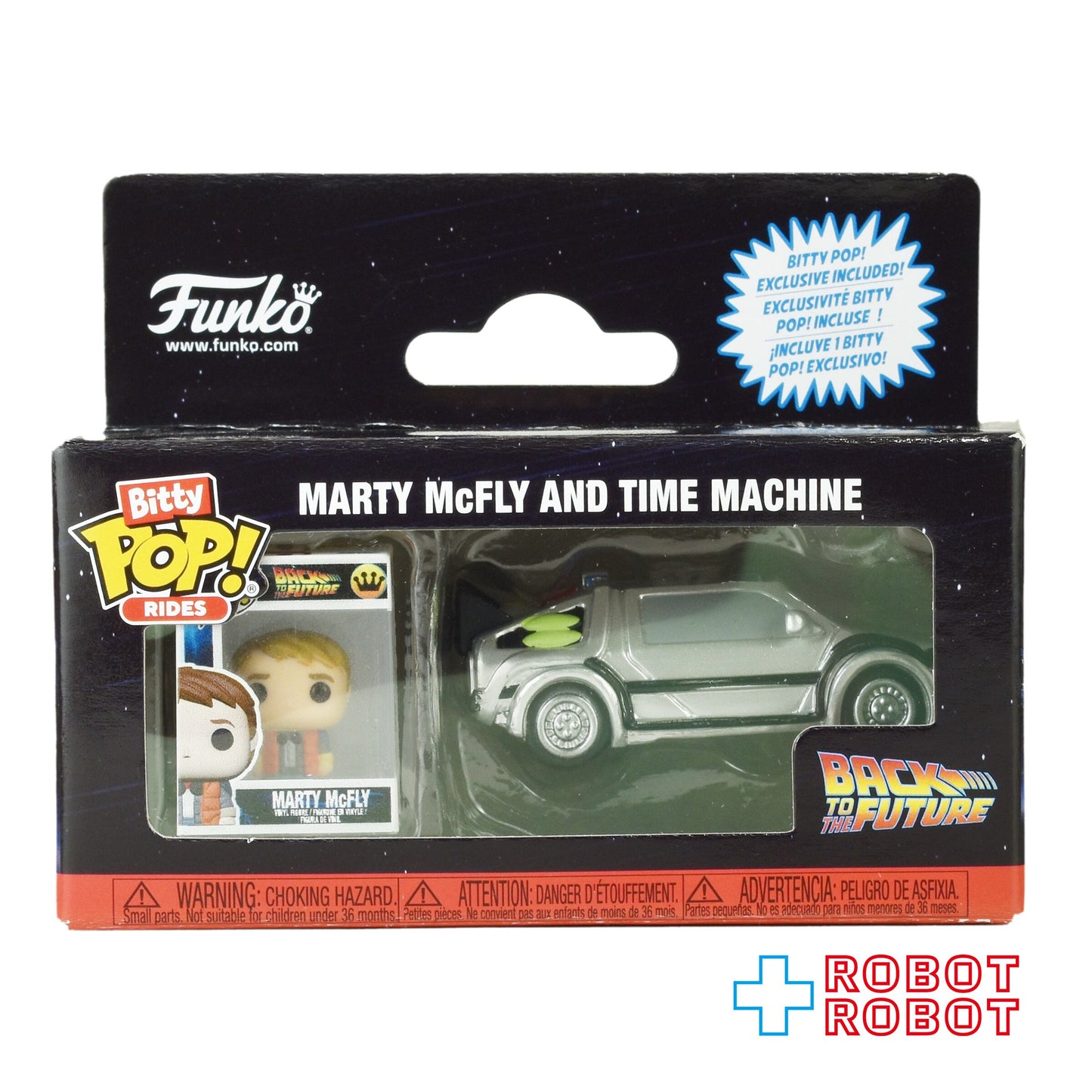 ファンコ  ビティ POP! ライド バック・トゥ・ザ・フューチャー  マーティ・マクフライ & タイムマシーン ミニフィギュア 箱入