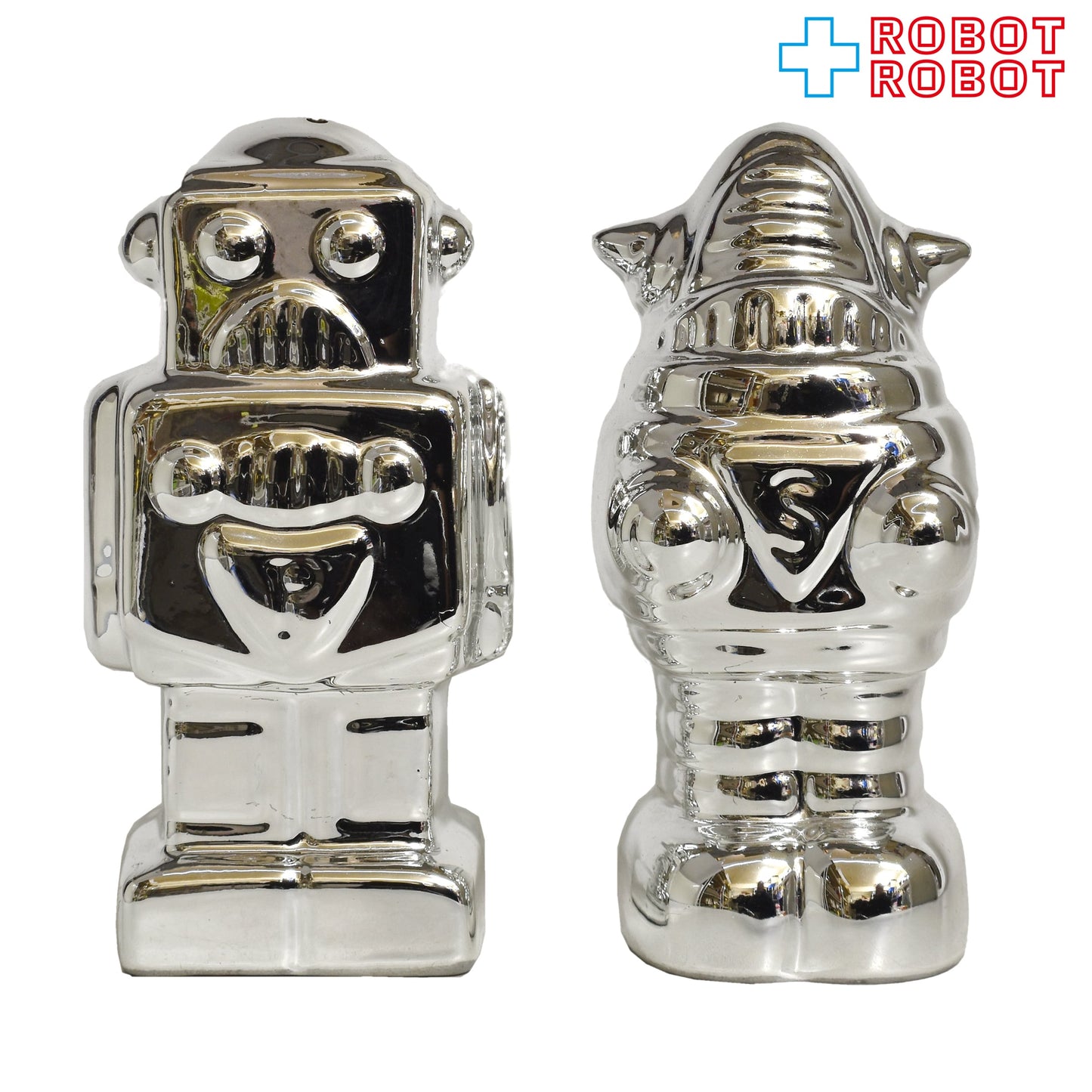 ロボット ソルト＆ペッパー セット シルバー 陶器製