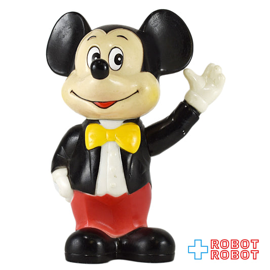 ディズニー ミッキーマウス タキシード 左手上げ ソフビ貯金箱  メイドインコリア