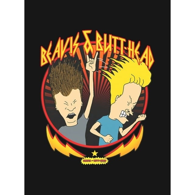 ビーバス・アンド・バットヘッド メタル Tシャツ ブラック