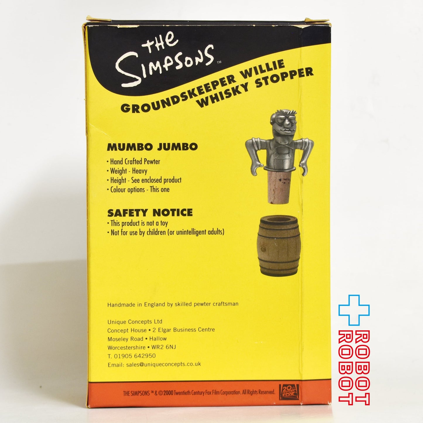 ザ・シンプソンズ グラウンド・キーパー・ウィリー ウイスキーストッパー 2000 箱入
