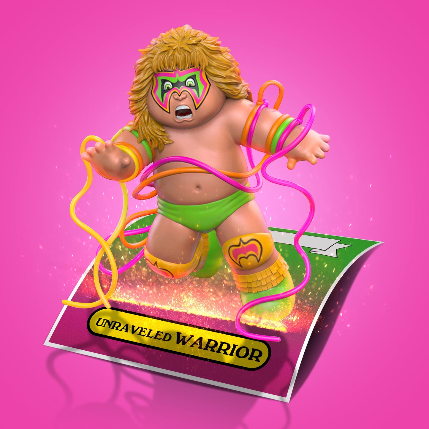 GPK×WWE ガーベッジペイルキッズ アンラヴェルド・ウォーリアー ビニールフィギュア (ロイヤルサブジェクト社) 未開封 ※難あり