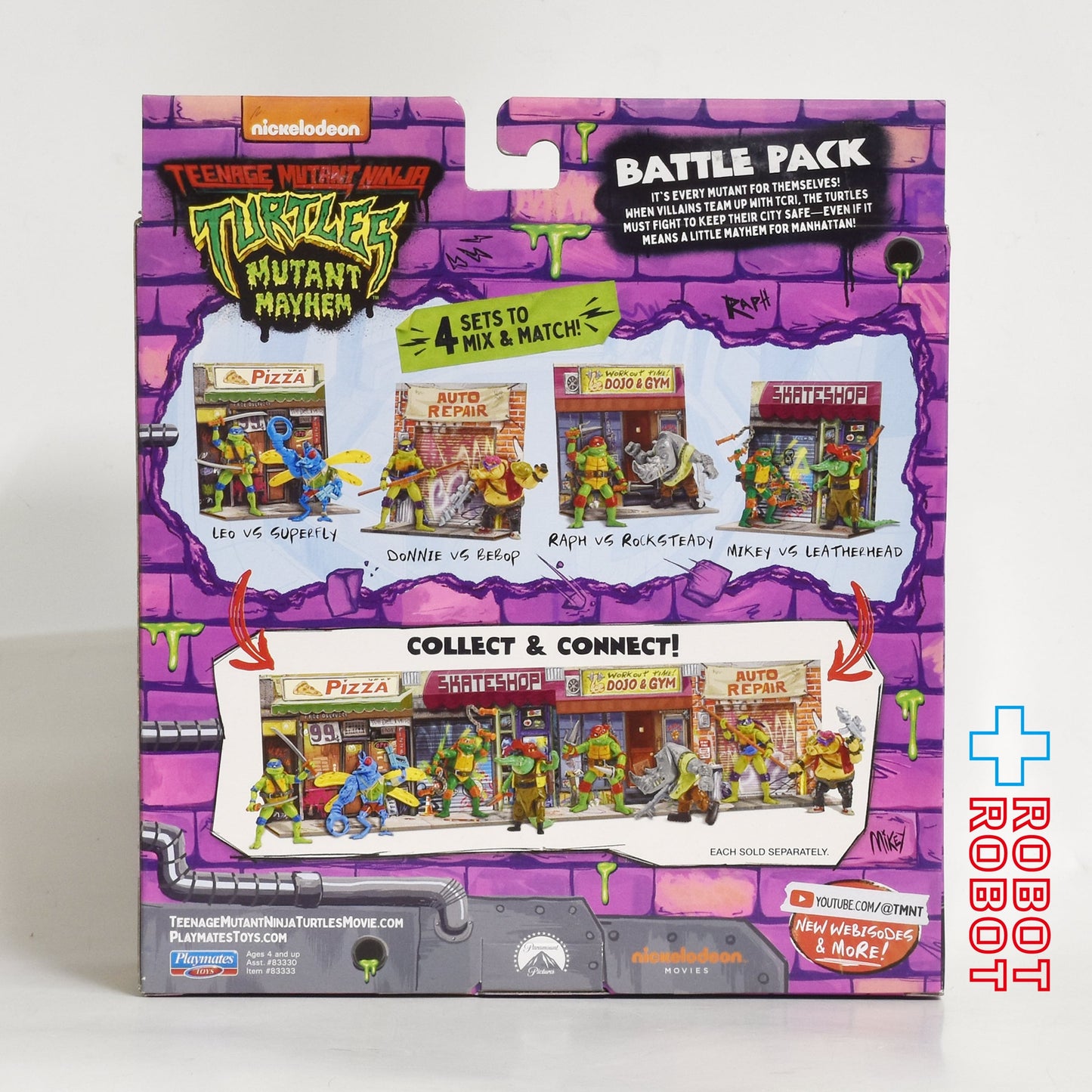 プレイメイツ タートルズ ミュータント・パニック！ TMNT バトルパック ミケランジェロ vs レザーヘッド 2023 未開封