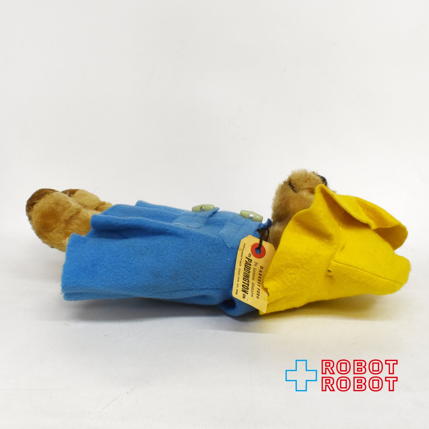 エデン社 パディントン ぬいぐるみ人形 黄色帽子 水色ボタン 36cm 1975 紙タグ付き