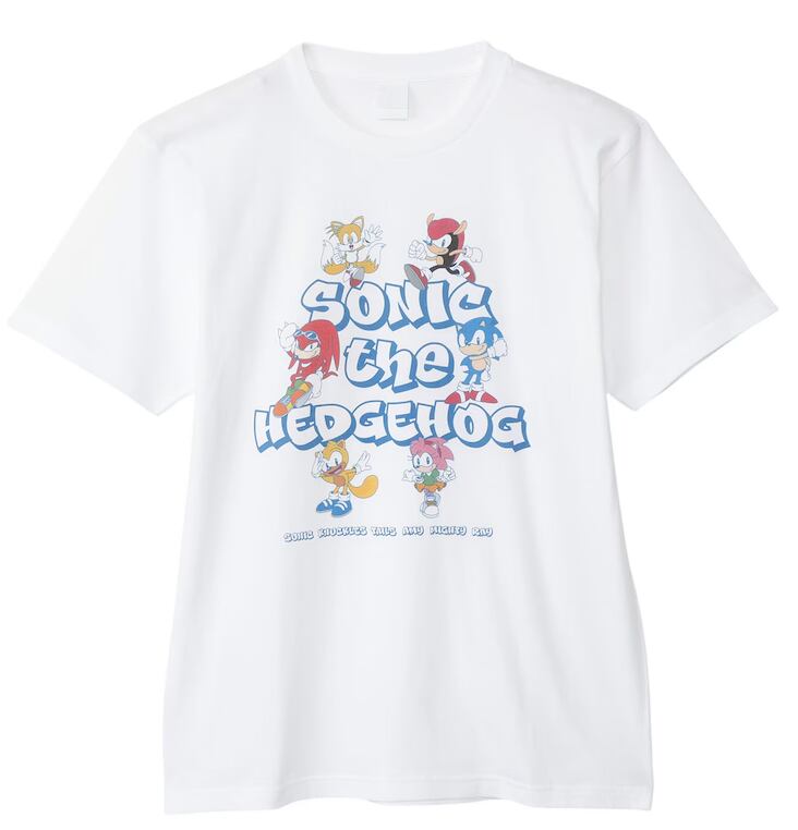 セガ ソニック・ザ・ヘッジホッグ ロゴ キャラクタープリントTシャツ