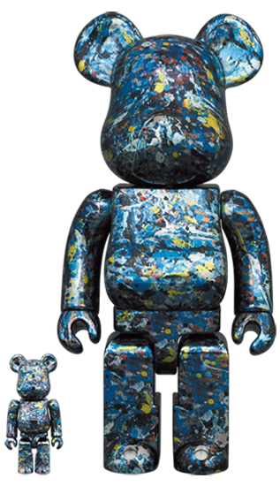 メディコム BE@RBRICK ベアブリック 100% & 400% ワールドワイドツアー3 開催記念 ジャクソン ポロック スタジオ クローム Ver 開封箱あり ４号店商品
