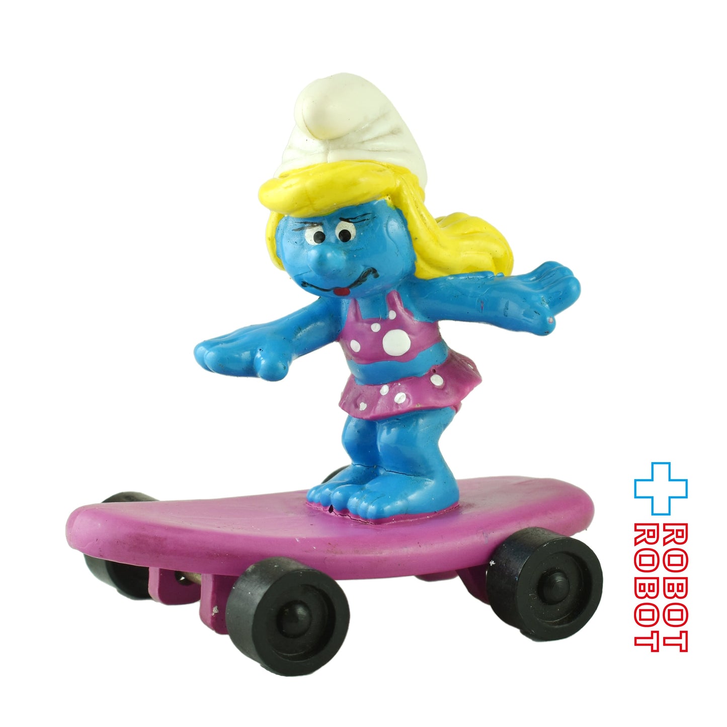 アプローズ社  ハーディーズ スマーフ スマーフェット スケートボード（紫） PVCフィギュア ミールトイ 1990