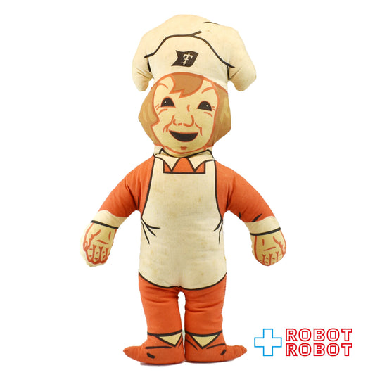 テイスティー・ケーキ シェフ ピロー ロゴ (黒) 34センチ クロスドール ぬいぐるみ人形