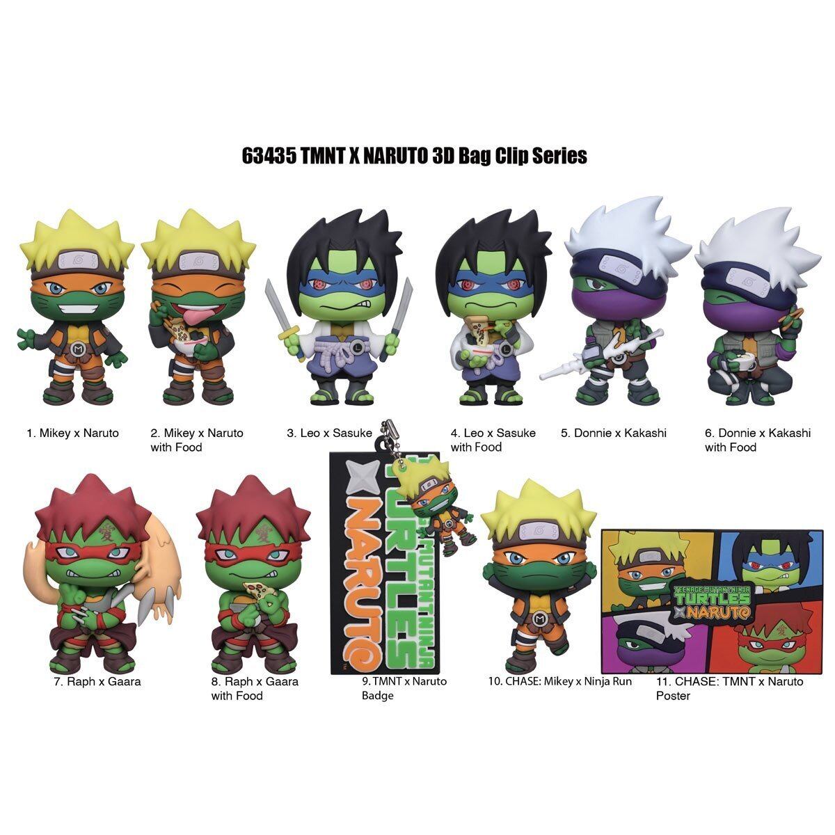 モノグラム フィギュラル バッグ クリップ TMNT ティーンエイジ・ミュータント・ニンジャ・タートルズ × ナルト シリーズ1 1パック 未開封