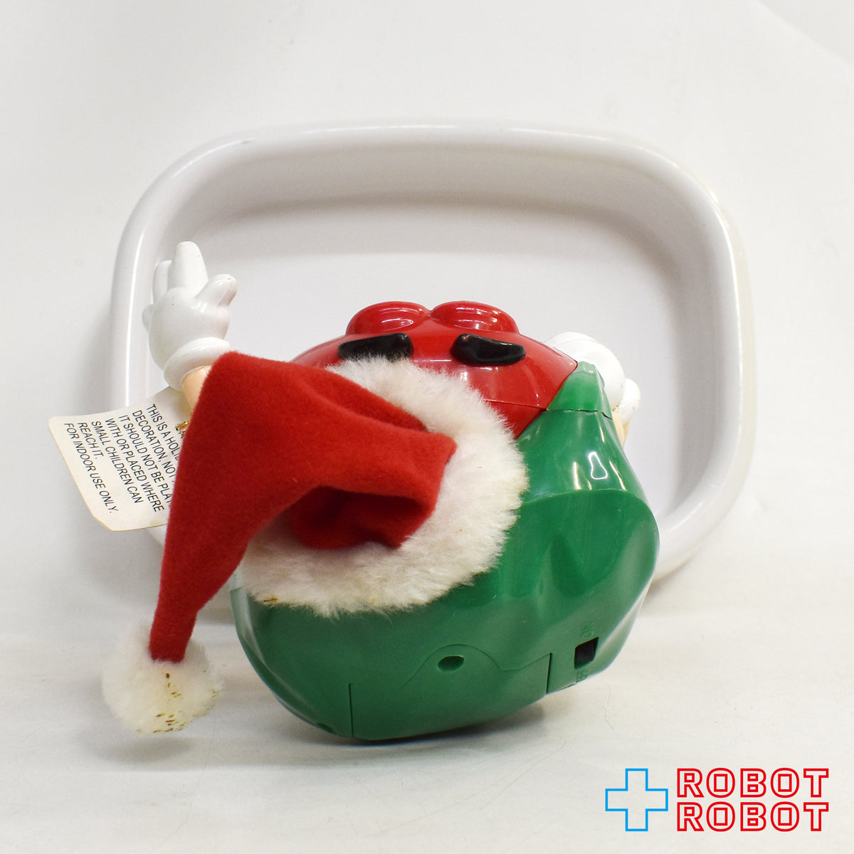 M&M's エムアンドエムズ レッド サンタ帽 トーキング アニメイテッド クリスマス キャンディー ディッシュ 白 紙タグ付き 企業物