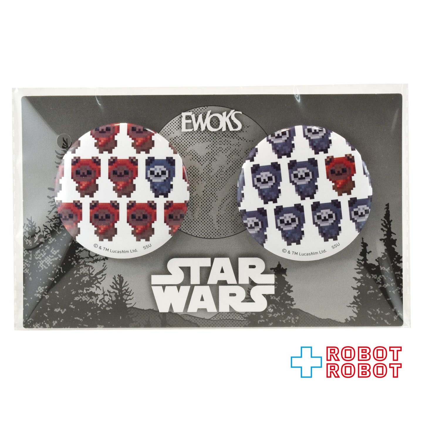 Happyくじ スター・ウォーズ イウォーク I賞 缶バッジセット "ドット絵" 未開封