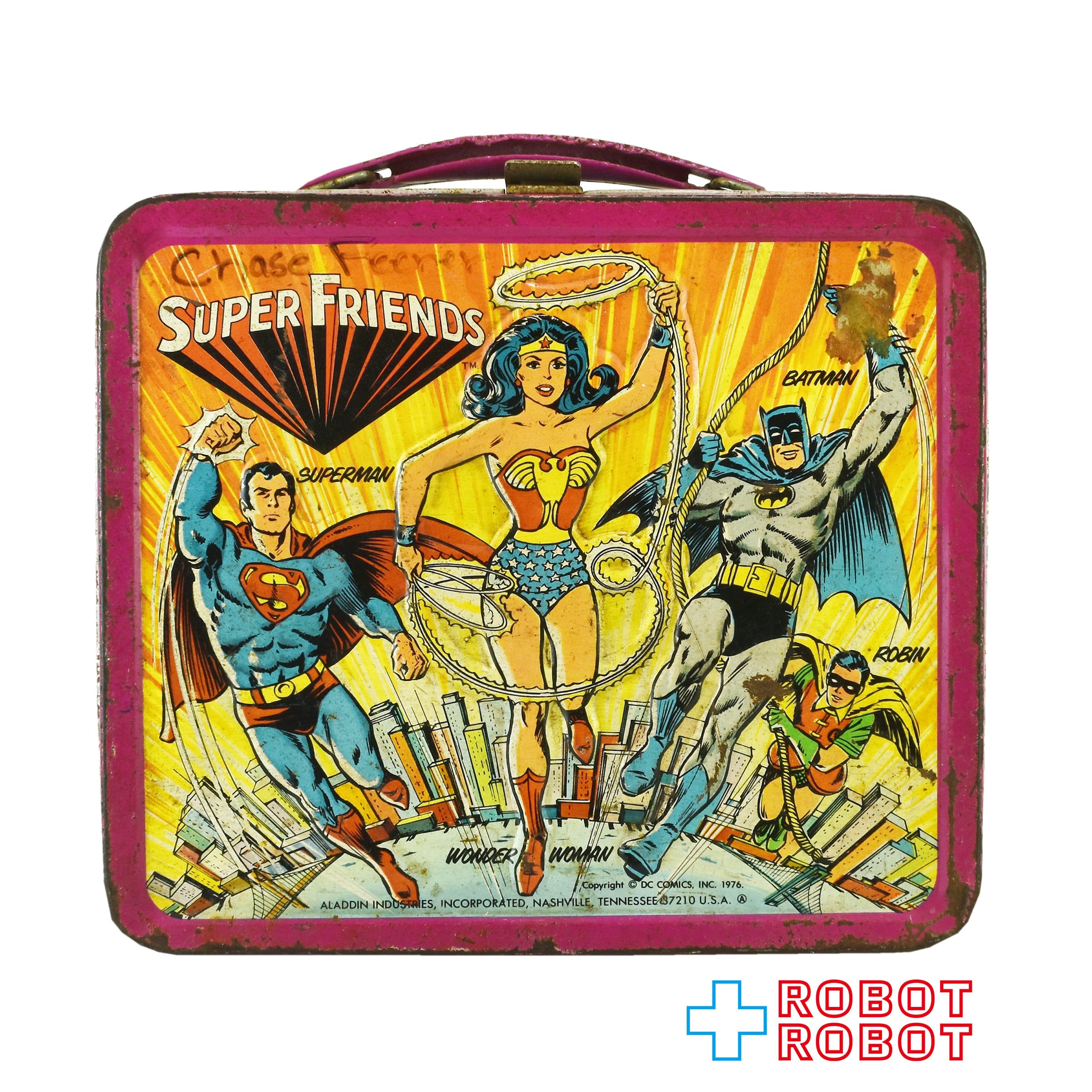 【レア】​Aladdin社製 バットマン＆ロビン ランチボックス(ボトル付) アラジン DC スーパーフレンズ ランチボックス バットマン スーパー